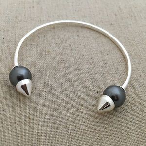 Stella & Dot Pearl Spike Cuff Silver NIB